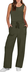 Womens Jumpsuit Wide Leg Romper - Thick Comfortable One-Piece