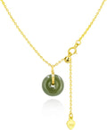 DAUMIER Jade Necklace 925 Sterling Silver 14K Gold Plated - Elegant