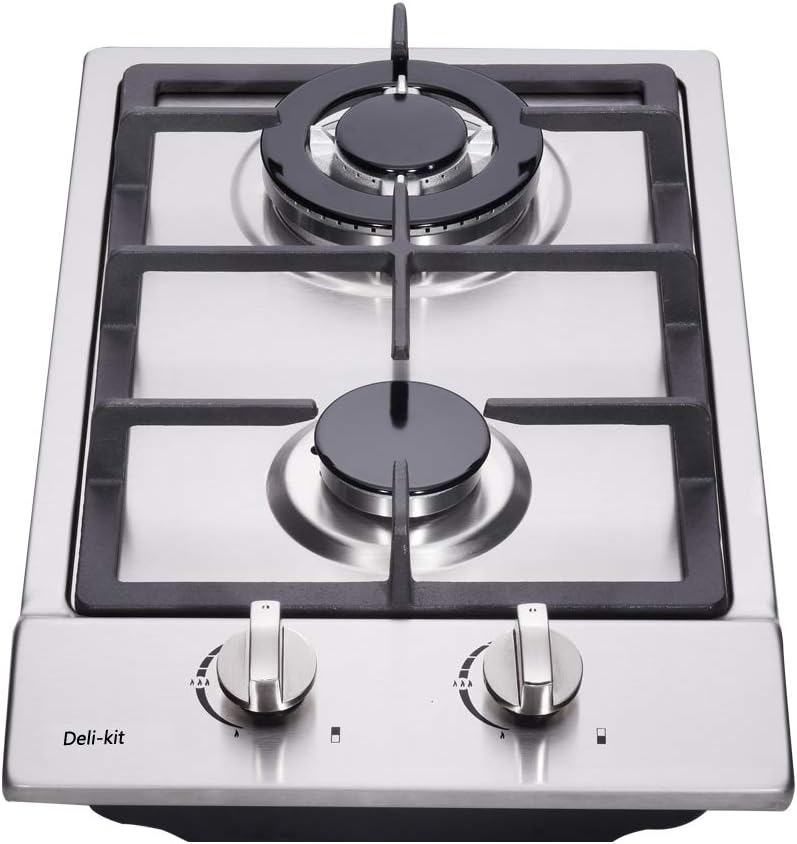 12 Inch Gas Cooktop with Dual Fuel Sealed 2 Burners for Home