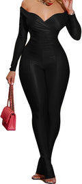 acelyn 2 Piece Off Shoulder Top and Flared Pant Set - Sexy Club Outfit