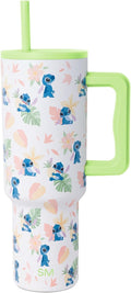 40oz Stitch Paradise Trek Tumbler with Handle and Straw Lid
