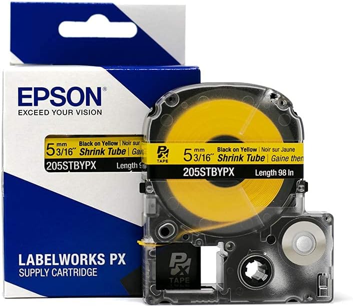 Epson LABELWORKS 205STBYPX Black on Yellow Shrink Tube Tape