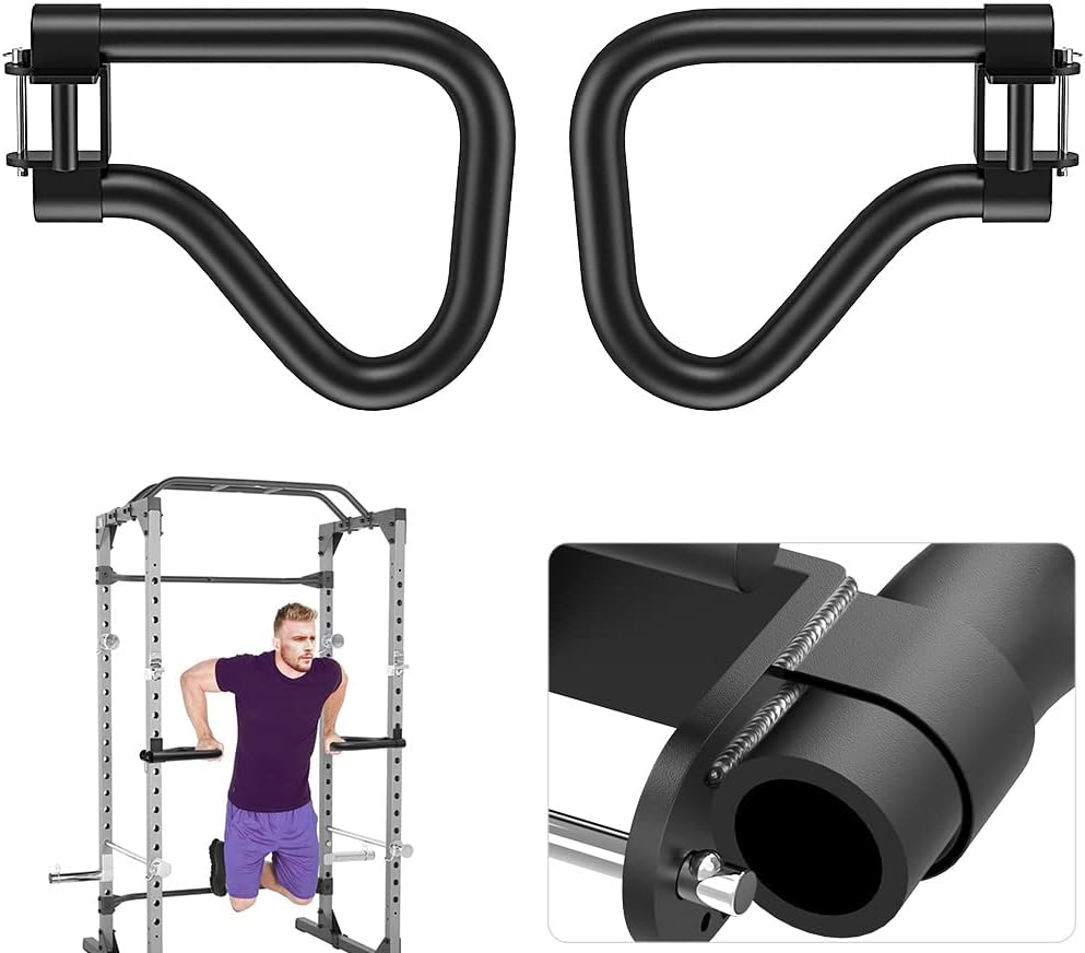 SELEWARE Solid Dip Bar Attachment Set for Power Cage | Multi-Grip Handles for Strength Training