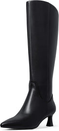 Knee High Boots for Women Chunky Heel Square Toe - Classic Tall Style