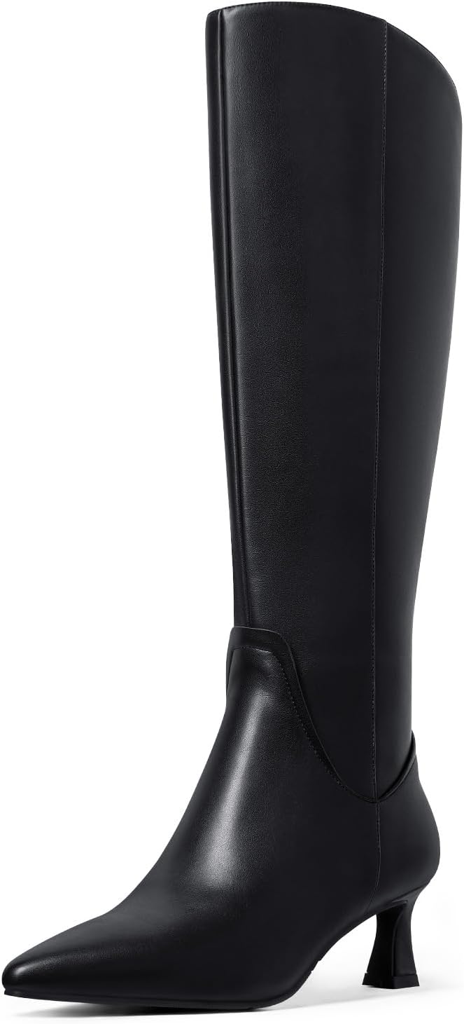 MUCCCUTE Knee High Boots for Women with Chunky Heel Design