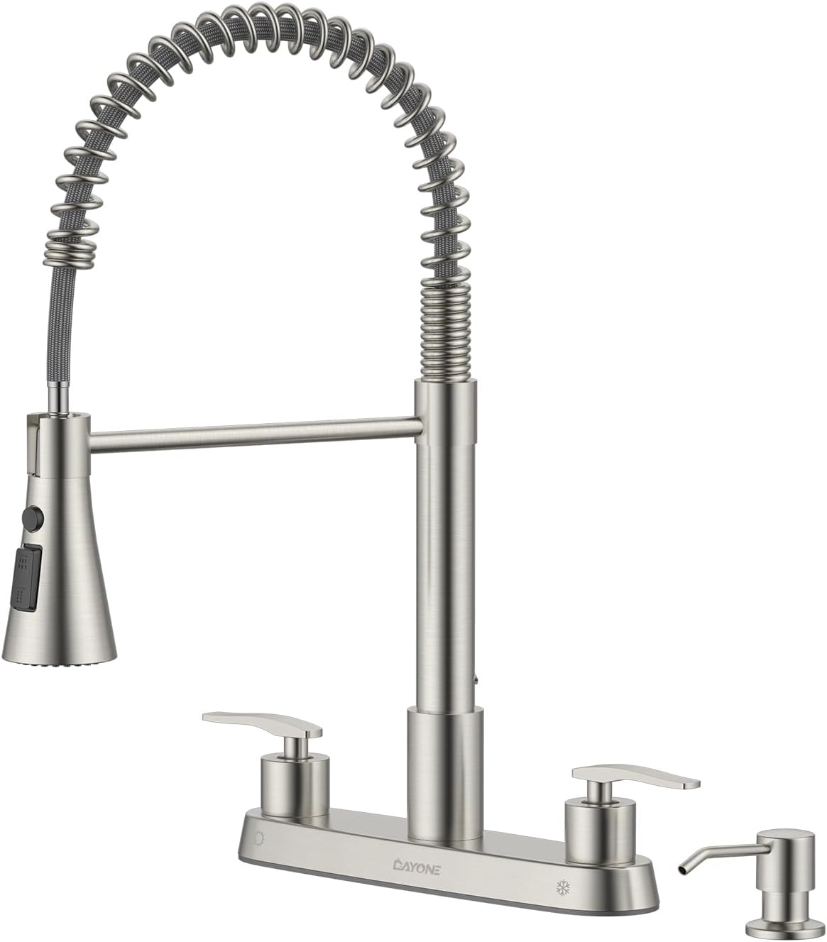 DAYONE Kitchen Faucet with Soap Dispenser and Pull Down Sprayer