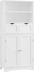Iwell Tall Bathroom Cabinet with Drawers and Adjustable Shelves