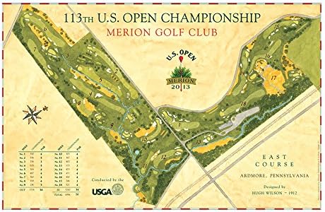 Merion Golf Course Map Poster by Lee Wybranski