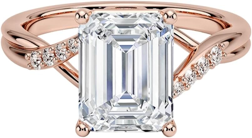 1-3 CT Moissanite Engagement Ring in Solid Gold & Silver