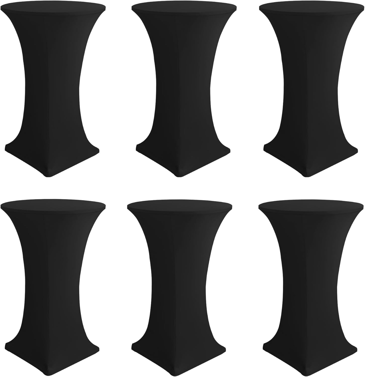 Spandex Round High Top Table Covers for Events - 6 Pack
