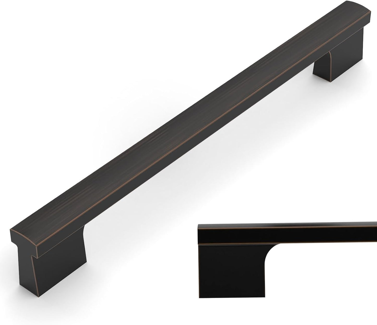 Amerdeco 10 Pack Oil Rubbed Bronze Cabinet Pulls for Kitchen