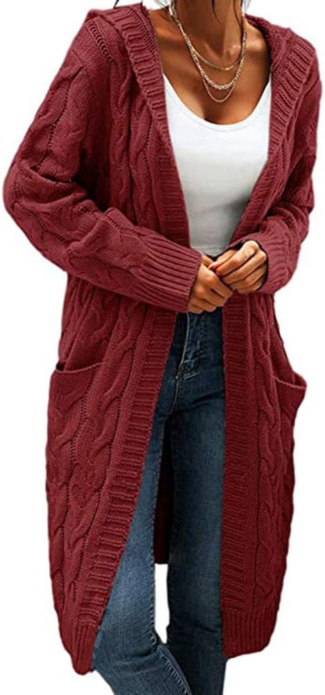 Women Hooded Open Front Cardigan Sweaters for Cozy Style