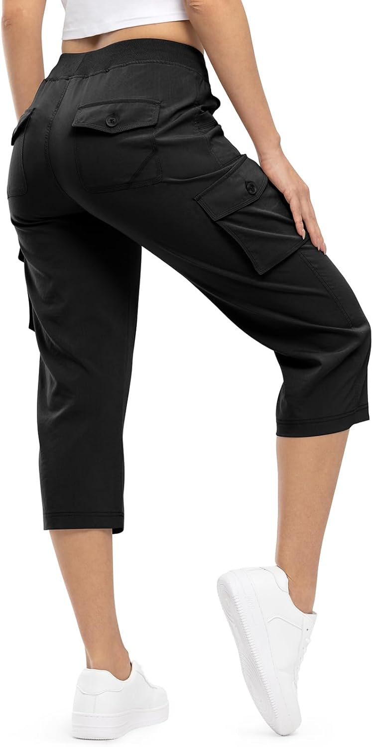 TBMPOY Womens Cargo Capris Lightweight Hiking Pants for Summer