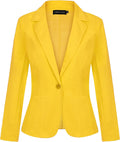Women Long Sleeve Open Front Blazer with Pockets - Slim Work Jacket