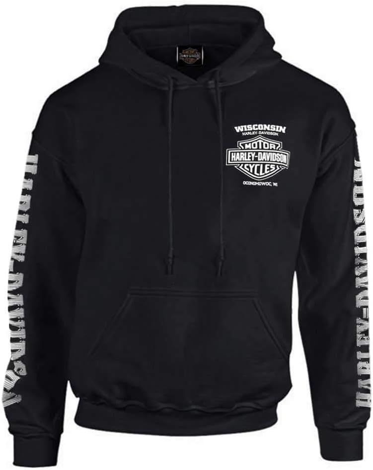 Harley-Davidson Men's Lightning Crest Pullover Hooded Sweatshirt