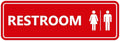 All Gender Restroom Sign (Red) - Large 10 Pack Signs