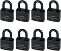 FIGODE Outdoor Waterproof Padlocks 8 Pack - Heavy Duty Laminated Steel