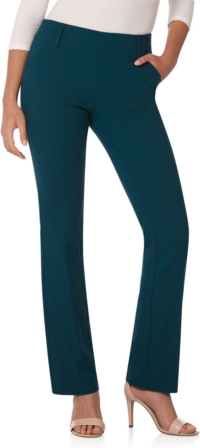 Rekucci Women's Bootcut Pant with Tummy Control for Comfort