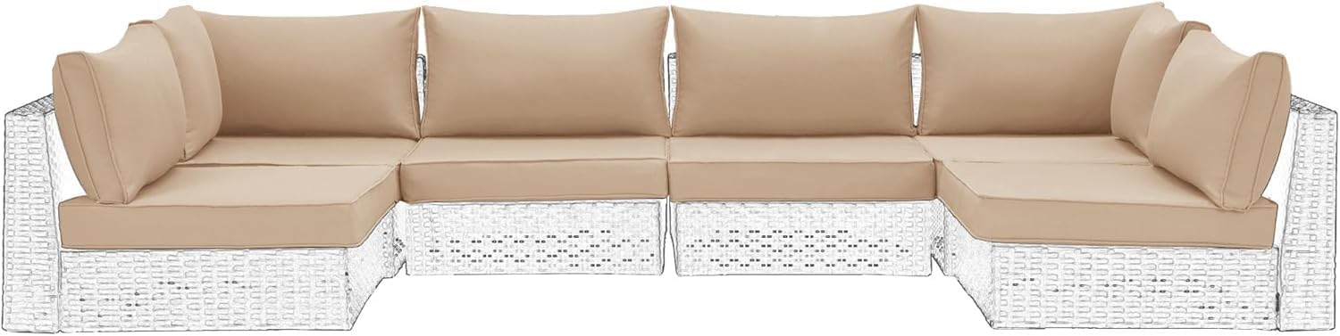 HOMREST Outdoor Furniture Cushions for 6-Seat Rattan Sets