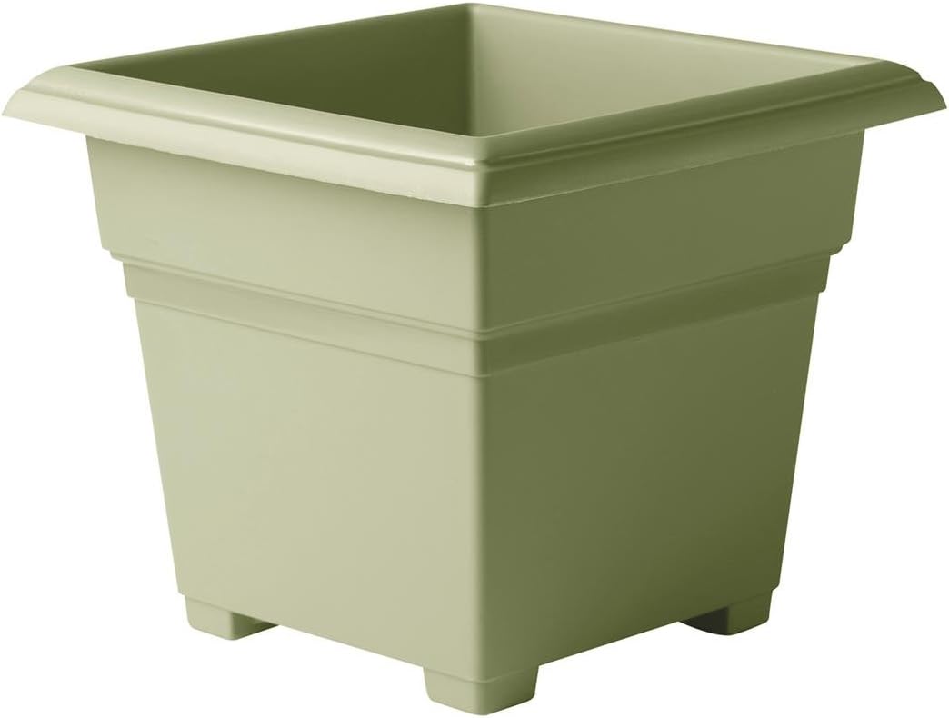 Root & Vessel Countryside Square Tub Planter in Sage, 18-Inch