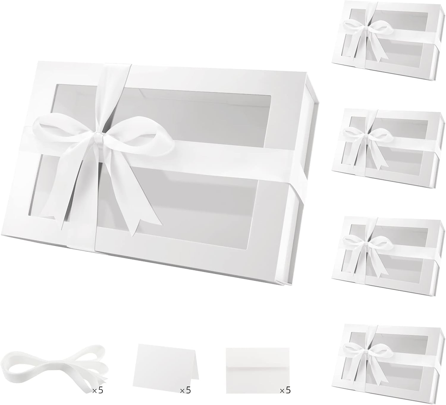 Large White Gift Boxes with Windows for Elegant Presenting
