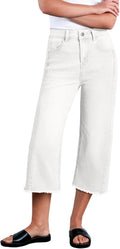 Sidefeel Women's Capri Jeans High Waisted Wide Leg - Relaxed Fit