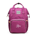 Personalized Purple Large Diaper Bag Backpack - Custom Monogram