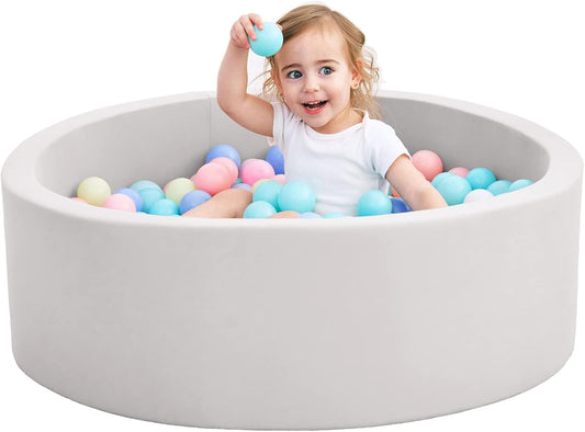 Soft 35-Inch Foam Ball Pit for Toddlers - Easy Setup & Cleaning!