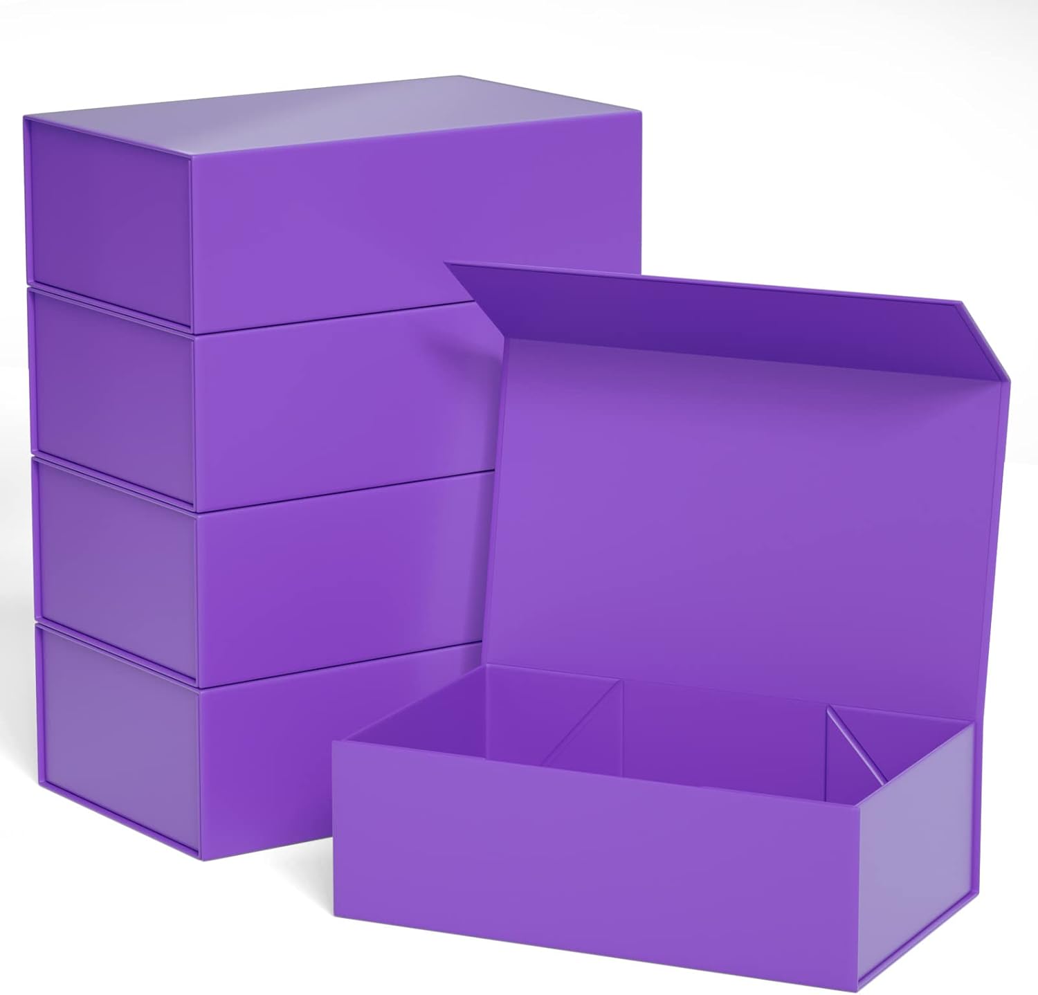 Purple Gift Boxes 12in x 6in x 4in with Magnetic Closure Lid