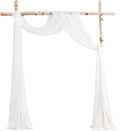Floroom Wedding Arch Draping Fabric 2 Panels 20Ft White Chiffon