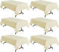 Sancua 6 Pack Beige Tablecloth for 6 Feet Tables - Durable Cover
