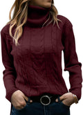 Langwyqu Womens Turtleneck Cable Knit Sweater - Slim, Soft Warmth