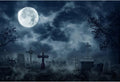 DASHAN 10x8ft Halloween Graveyard Backdrop - Misty Cemetery Photo