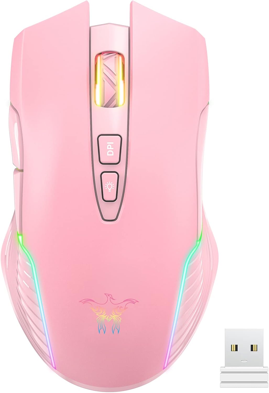 Pink RGB Wireless Gaming Mouse for Precise Control