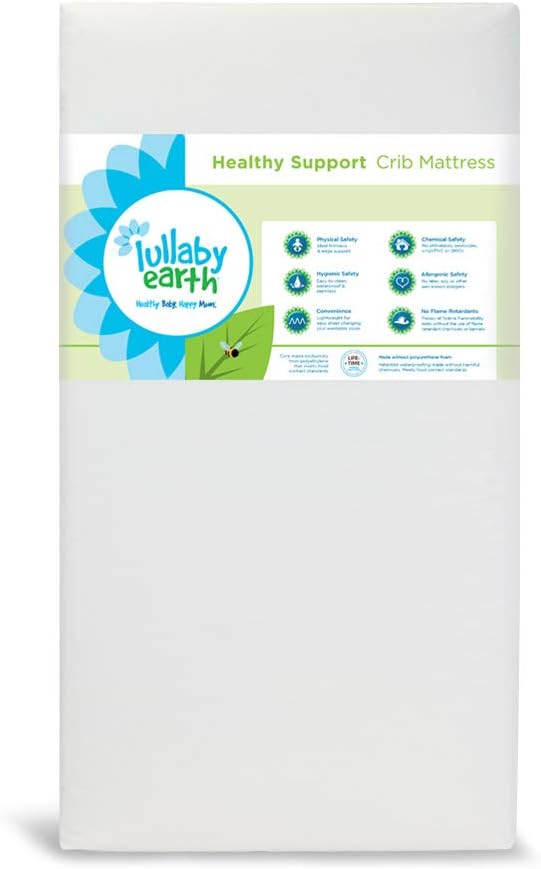 Lullaby Earth Baby Crib Mattress - Lightweight & Waterproof Design