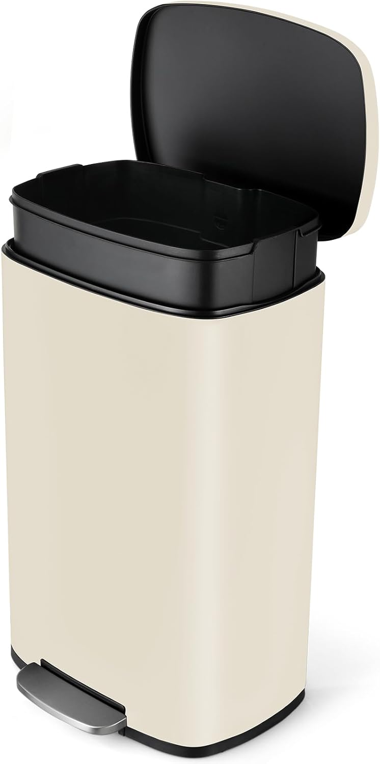 8 Gal Kitchen Trash Can with Soft Close and Step-On Pedal