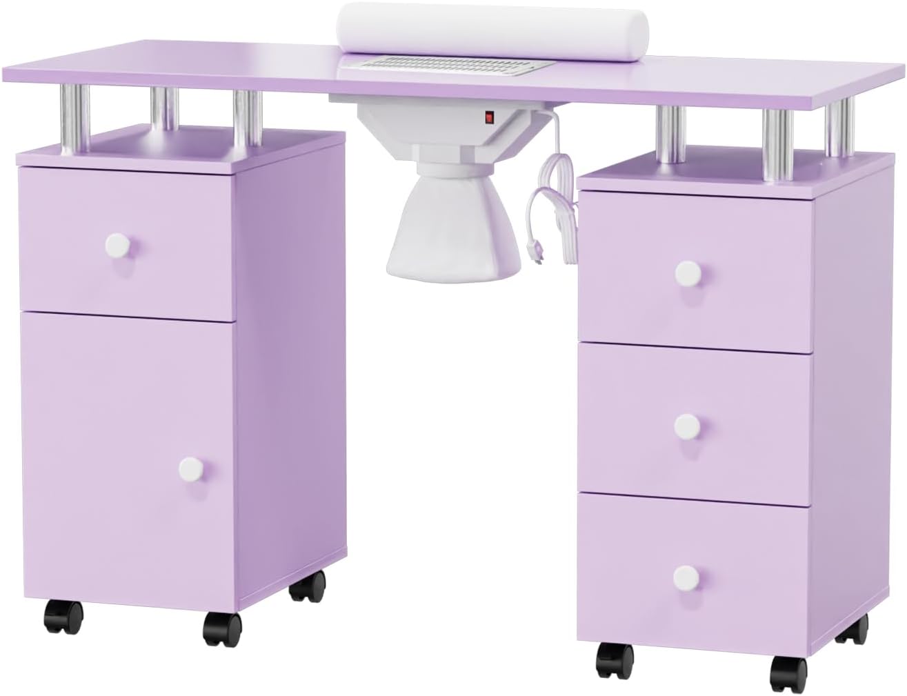 OmySalon Manicure Table with Electric Dust Collector & Storage