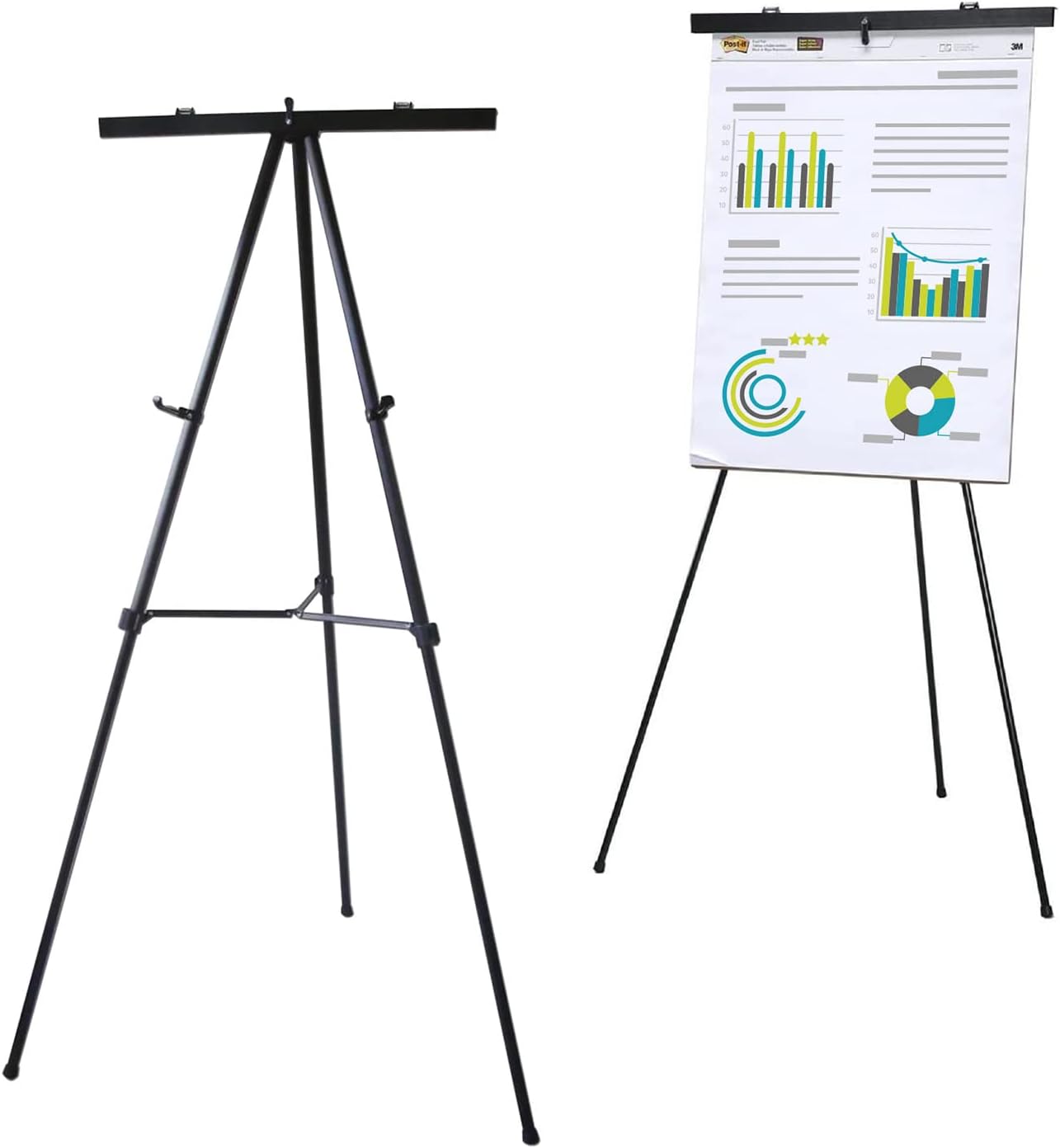 Lightweight Aluminum Flip-Chart Easel for Presentations, 70 in