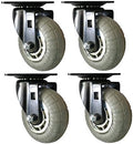 Designer Casters 3 in Soft Rubber Chrome & Black - Smooth, Quiet
