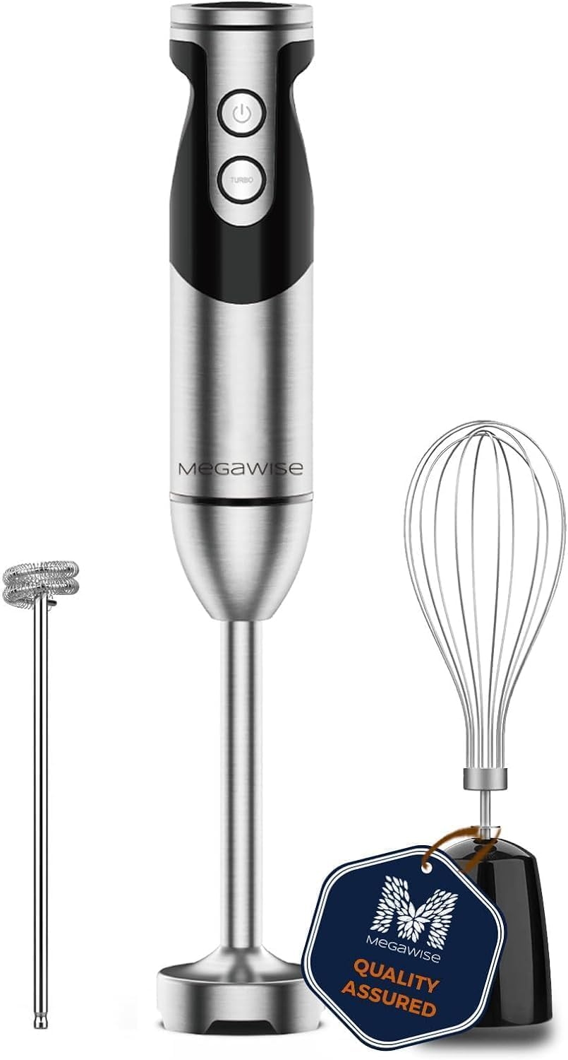MEGAWISE 12-Speed Hand Blender - Powerful Titanium Blades