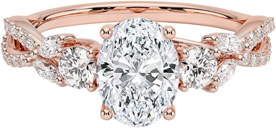 1-3 CT Moissanite Engagement Ring in Solid Gold & Silver