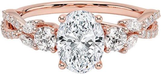 1-3 CT Moissanite Engagement Ring in Solid Gold & Silver