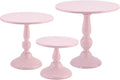 Set of 3 Pink Cake Stands - Elegant Dessert Display for Parties