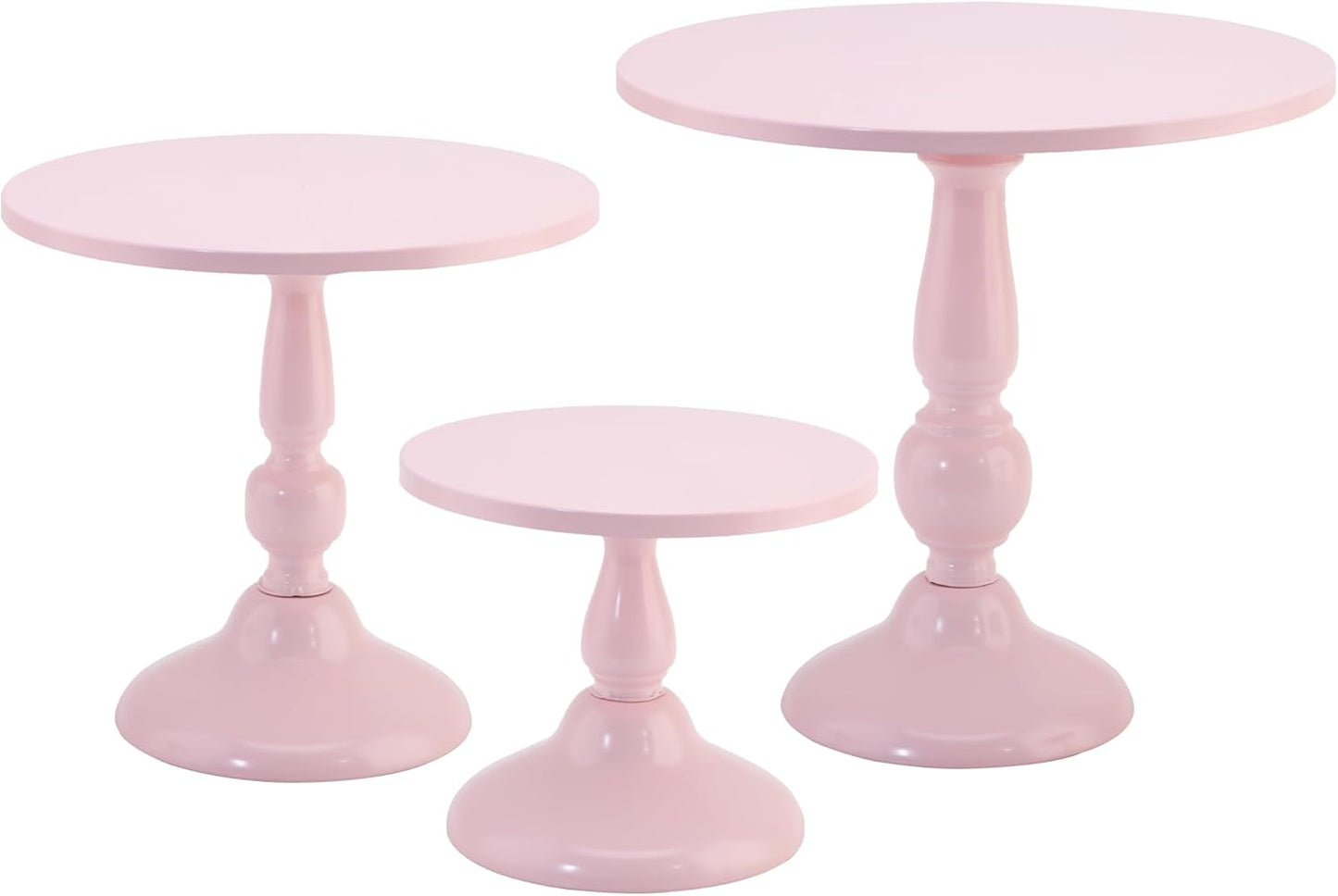 Set of 3 Pink Cake Stands for All Your Dessert Needs