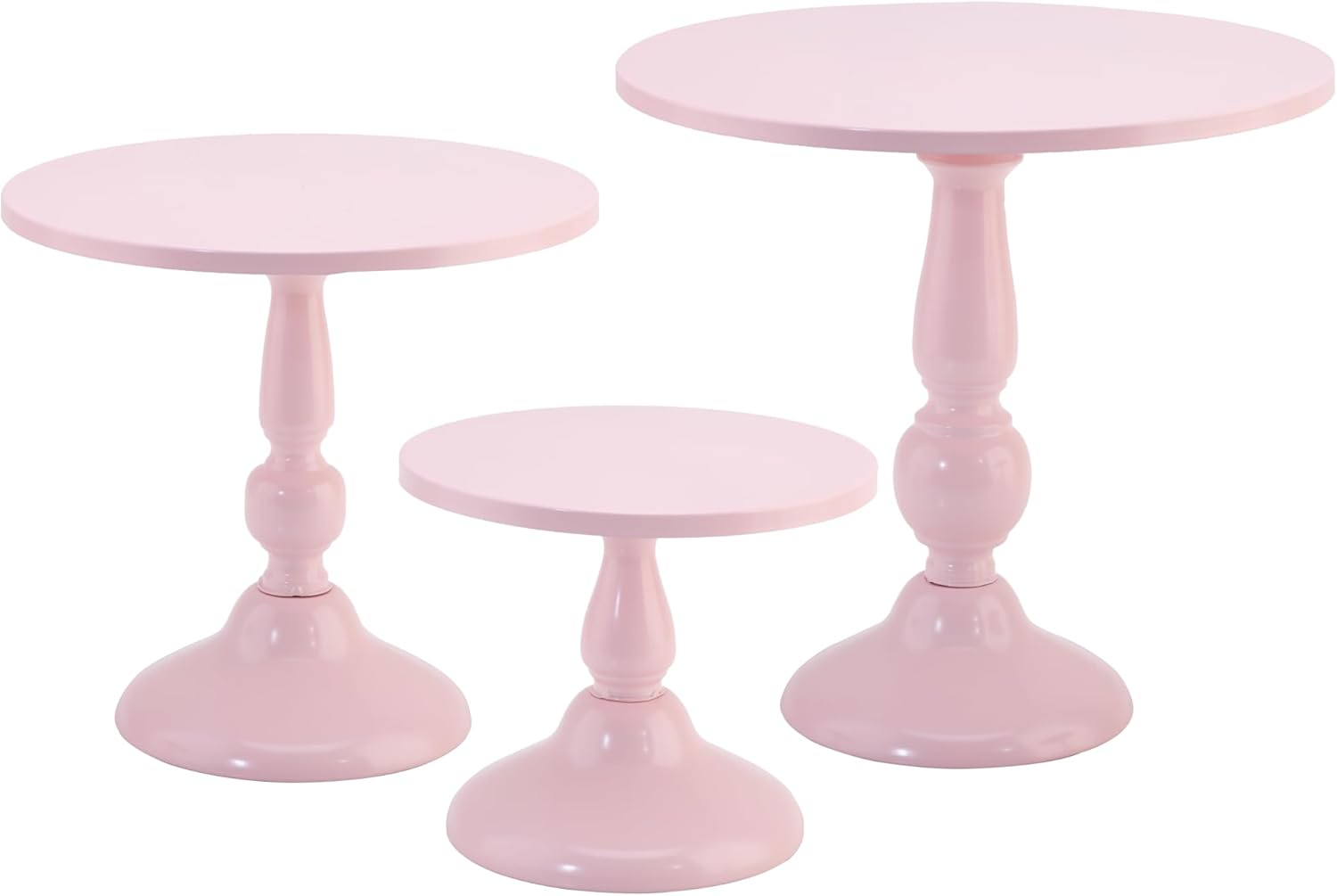 Set of 3 Pink Cake Stands for All Your Dessert Needs