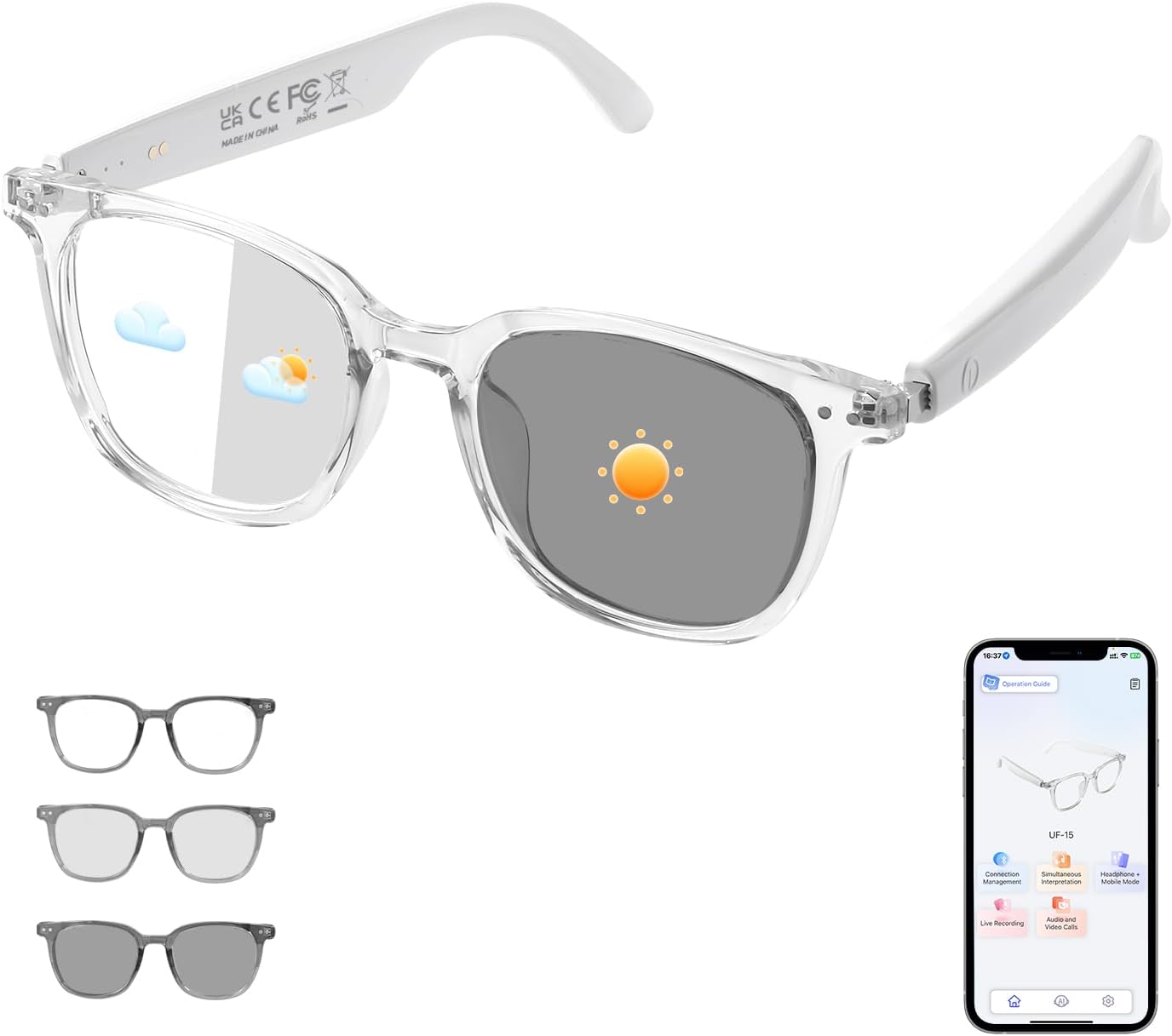 Bluetooth Smart Glasses for Women with AI Translation Features