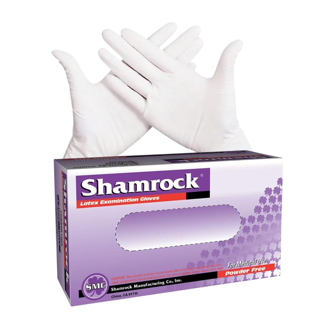 Shamrock 5 mil Latex Gloves - Disposable, Textured for Medical & Food Handling