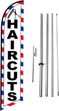 Haircuts Feather Banner Swooper Flag Kit with 15FT Pole Kit