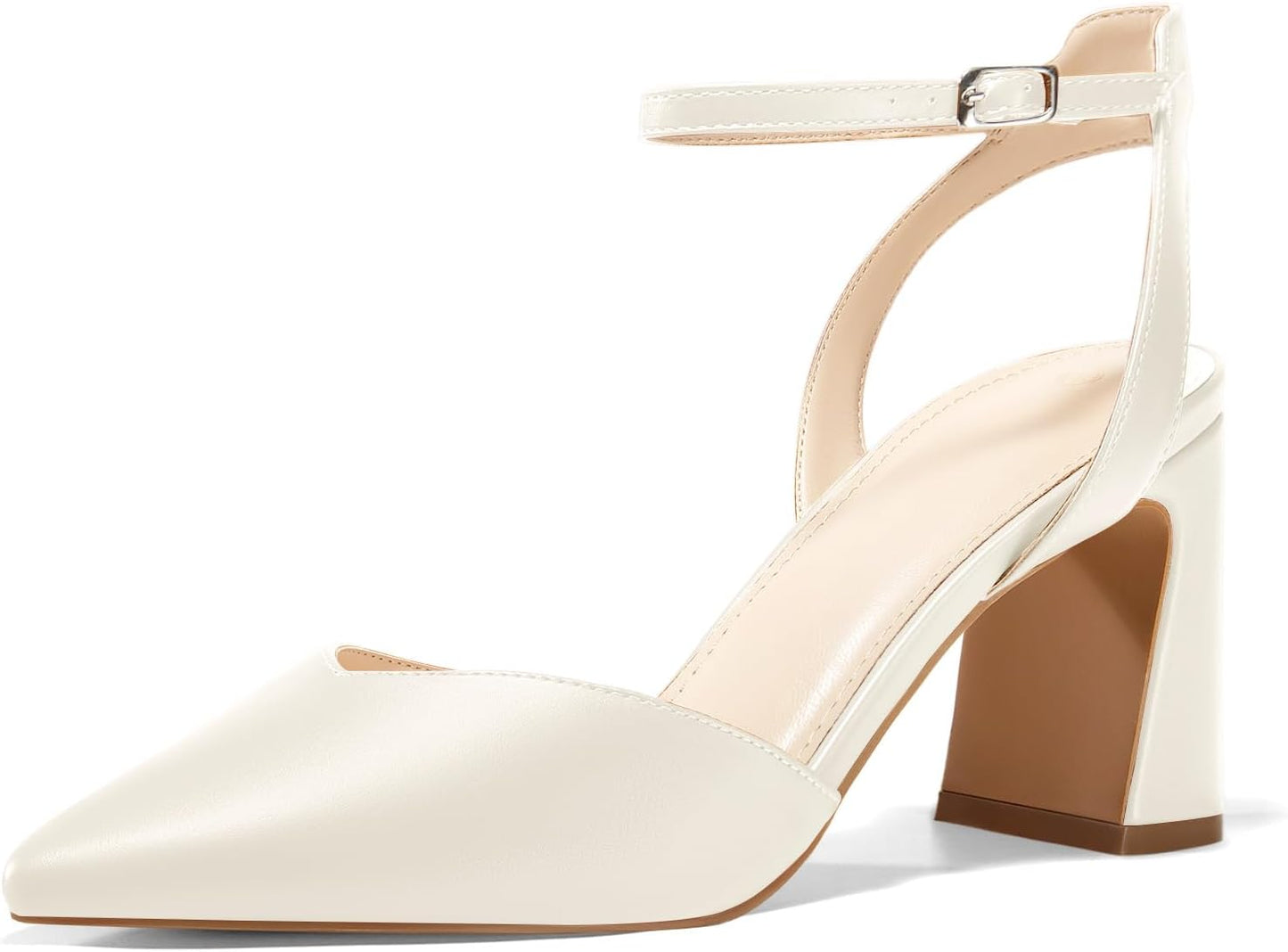 Juliet Holy Womens Closed Toe Heels with Chunky Block Heel