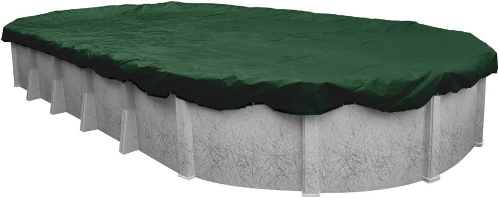 Robelle Heavy Duty Green Winter Pool Cover for 18 x 33 ft Pools